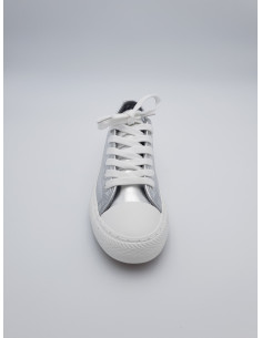 Sneakers argenté à lacet 2