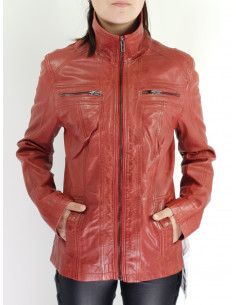 Veste en Cuir Col montant...