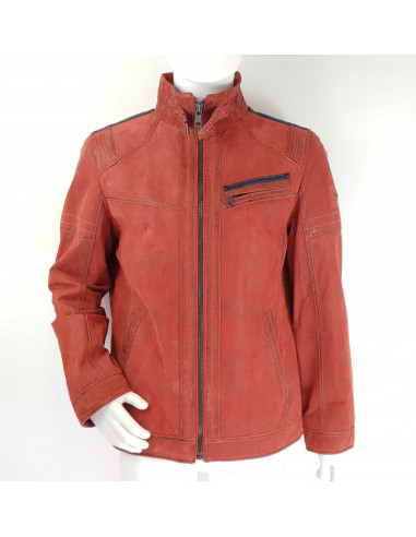 Veste en Cuir Rouge DNR