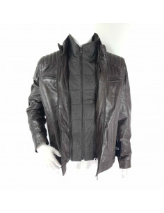 Veste en Cuir Marron avec... 2