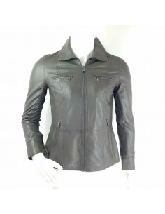 Veste en Cuir Grise Existenz 2