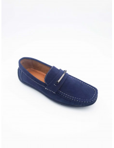 Mocassin en Daim Bleu... 2