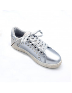 Sneakers argenté avec picot...