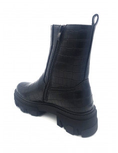 Bottines haute noir croco... 2