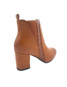 Bottines camel à talon mi... 2