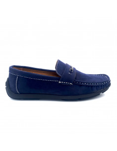 Mocassin en Daim Bleu...