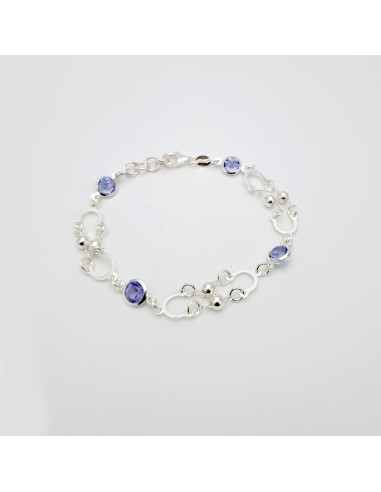 Bracelet en argent et cristal violet