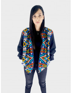 Bombers Afro Urban Classic 2 ton Noir et motifs géométriques Appreter 2