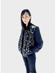 Bombers Afro Urban Classic 2 ton Noir et motifs géométrique coloré Appreter