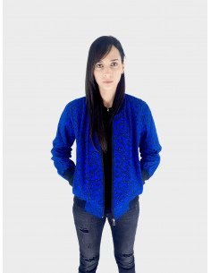 Bombers femme Bleu roi Fleuri Afro Urban Classic Appreter 2