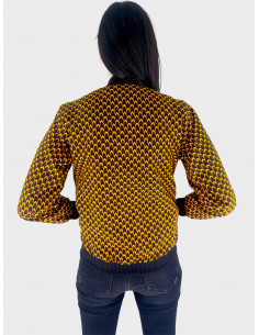 Bombers femme jaune plumes Afro Urban Classic Appreter 2